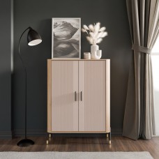 Kumode ar durvīm DANTE DT11, Ozols cremona/Kašmirs matēts/Melns